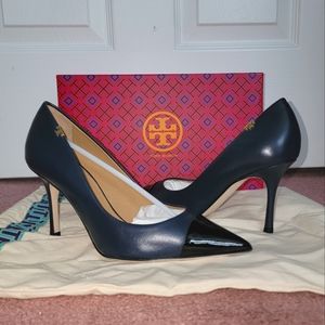 Tory Burch Penelope 85mm Cap-Toe Pump Navy
